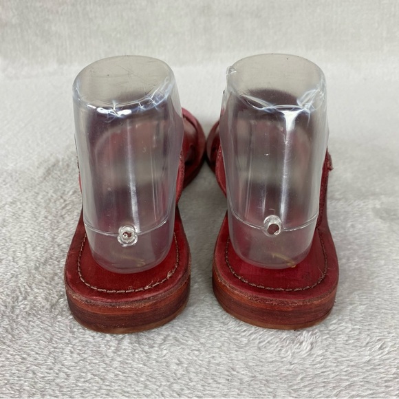 Free People Sant Antoni Women's Slide Sandals Size 9 Red Distress Toe Loop - Picture 7 of 11